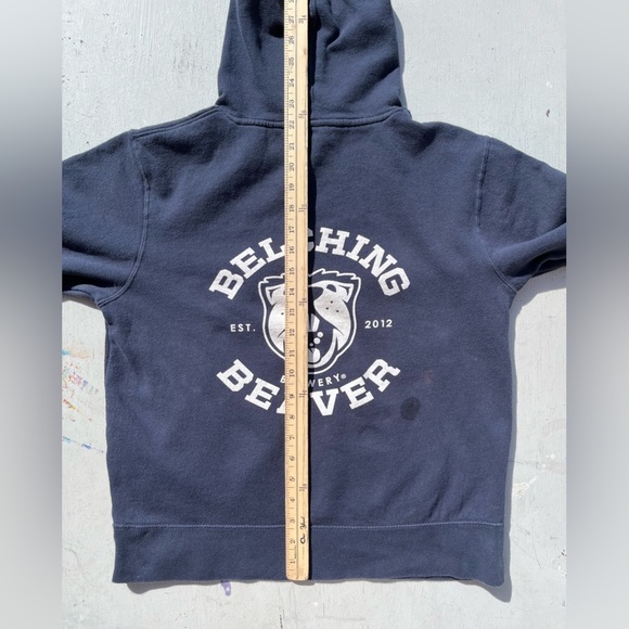 Women's Belching Beaver Hoodie Black Spell-Out Logo M Pullover Beer San Diego CA - Picture 13 of 15